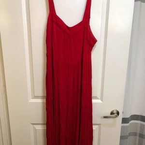 Red Maxi Dress with Tie-Back